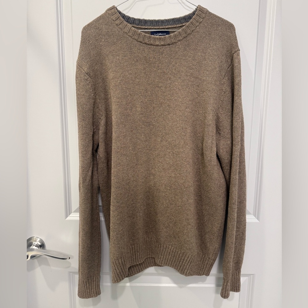 Croft and Barrow Brown/Tan Pullover Crewneck Sweater in size men’s large